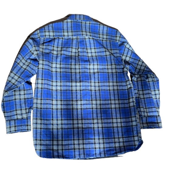 LL Bean Tartan Plaid Brushed Flannel Chamois Cloth Shirt Button Up Medium Med - Picture 3 of 3